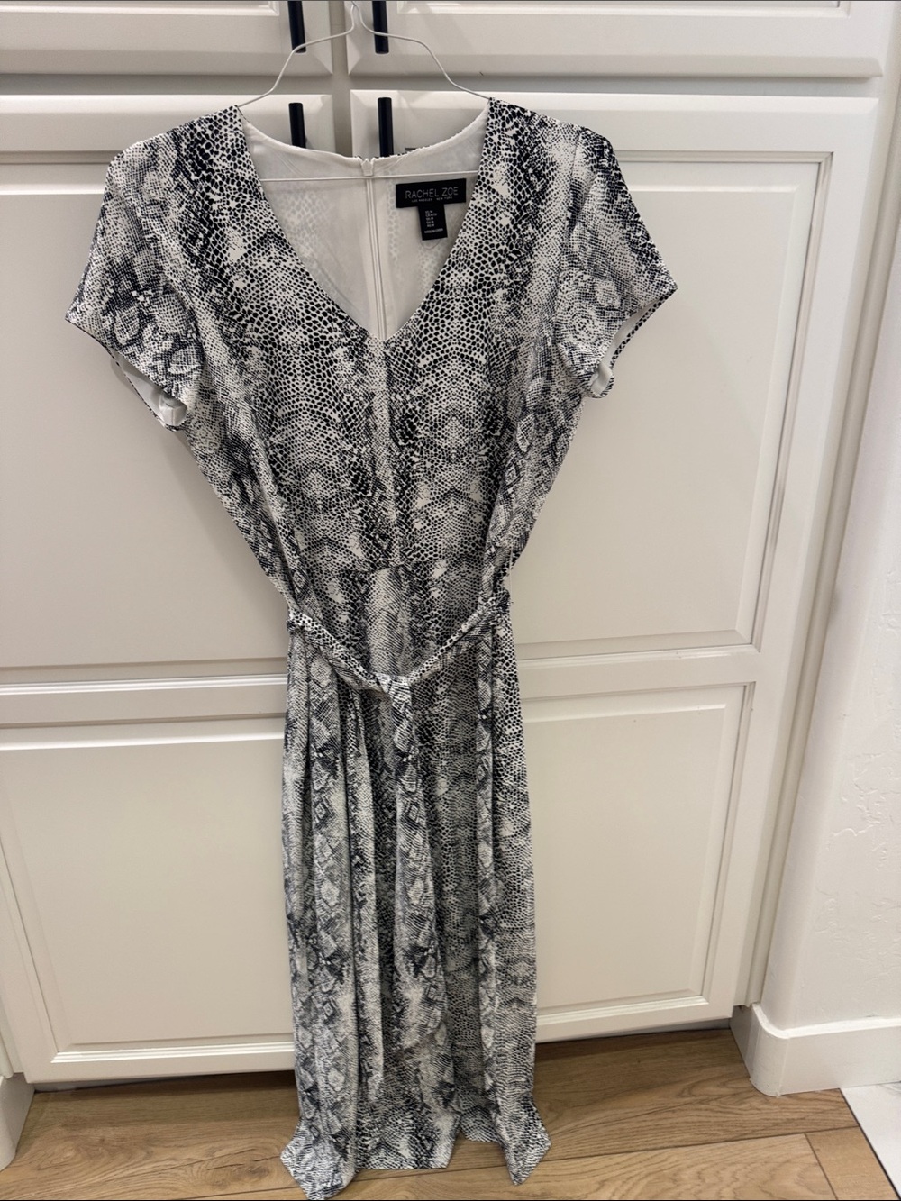 Rachel Zoe Black and White Snake-Print Jumpsuit